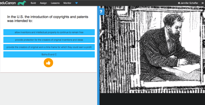 Student view of video lesson in eduCanon 