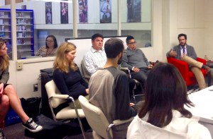 BHS teachers discussing apps and workflow with Google engineers 