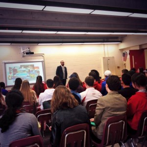 Michael addressing BHS students about their digital footprints
