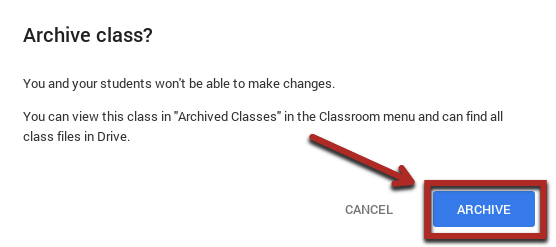 New Option: Archive An Old Class; Drive files still accessible